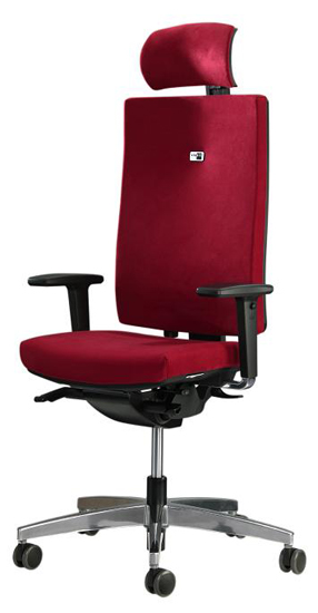 Chaise de bureau ERGO MOOV' - Tissu et maille - Dossier haut avec soutien  lombaire - Appui-tête - Accoudoirs - Mécanisme synchrone avec réglage  profondeur d'assise on